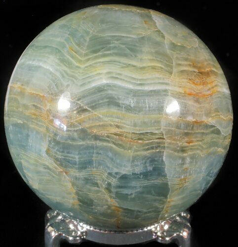 Polished Blue Calcite Sphere - Argentina #63262